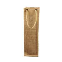 Wholesale Rustic Rope Handle Burlap Wine Bottle Bags With Custom Logo